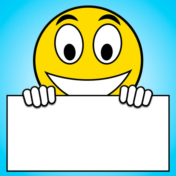 Smiley Sign Shows Happy Face 3d Illustration - Photo, Image
