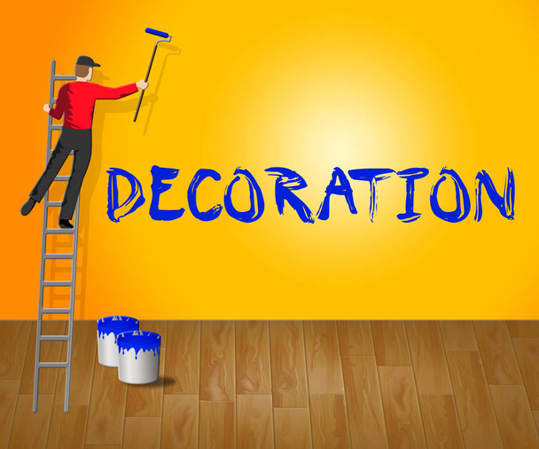 Domácí dekoraci ukazuje House Malování 3d obrázek - Fotografie, Obrázek