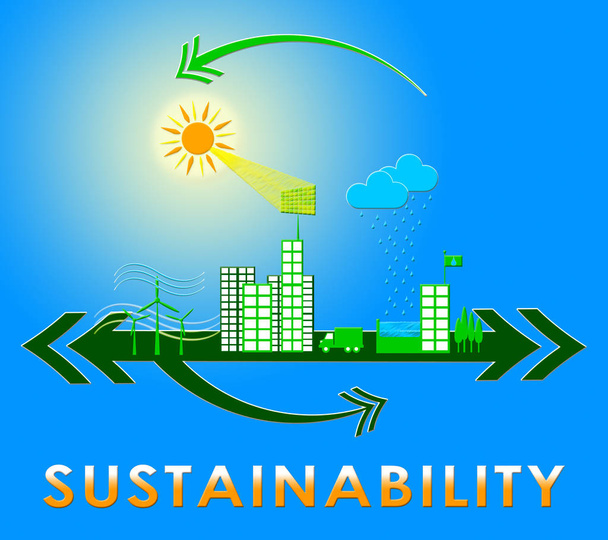 Duurzaamheid stad betekent Eco Recycling 3d illustratie - Foto, afbeelding