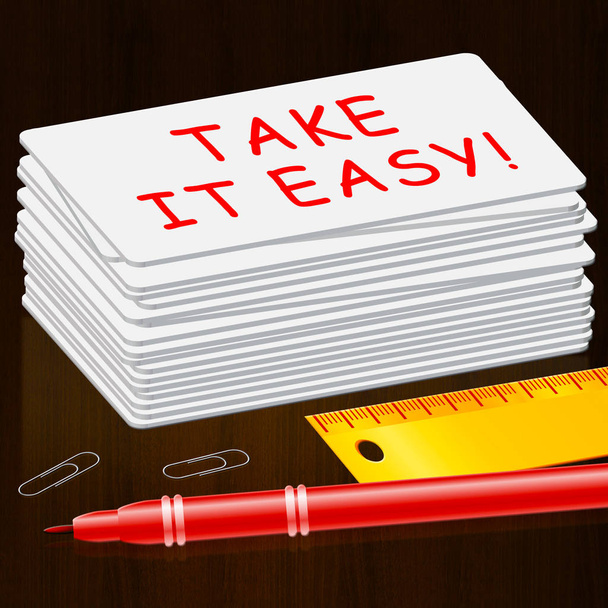 Take It Easy Cards Indica Relax 3d Illustrazione
 - Foto, immagini