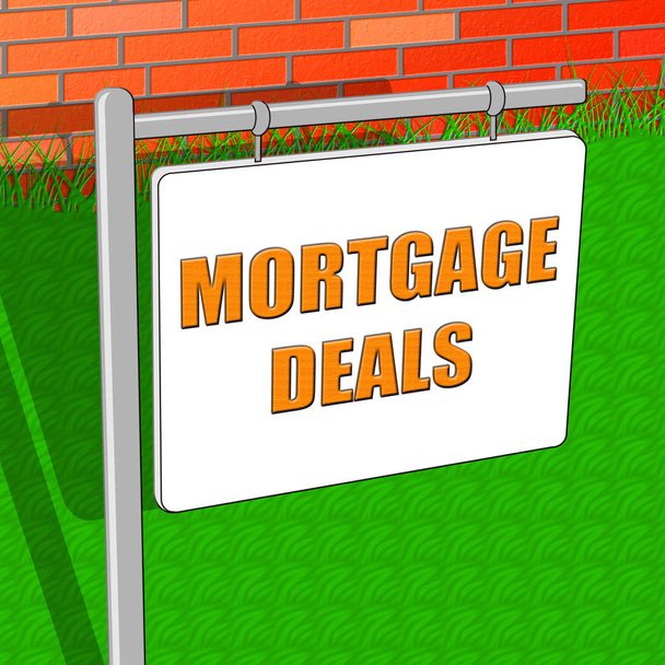 Mortgage Deals Represents Housing Discounts 3d Illustration - Photo, Image