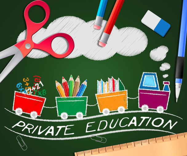 Private Education Picture Shows Learning 3d Illustration - Photo, Image