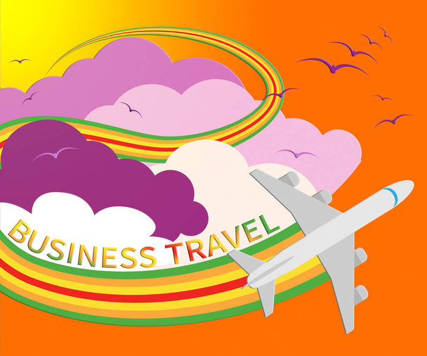 Viajes de negocios significa Tours corporativos Ilustración 3d
 - Foto, Imagen