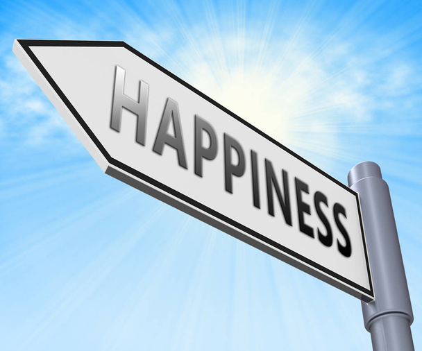 Happiness Signs Meaning Happier Joyful 3d Illustration - Photo, Image