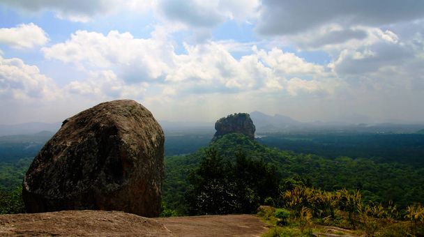 View to Sigiriya aka Lion Rock from Pidurangala mountain in Sri Lanka - Photo, Image