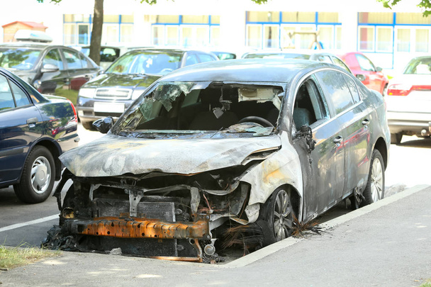 burn-out auto - Foto, afbeelding