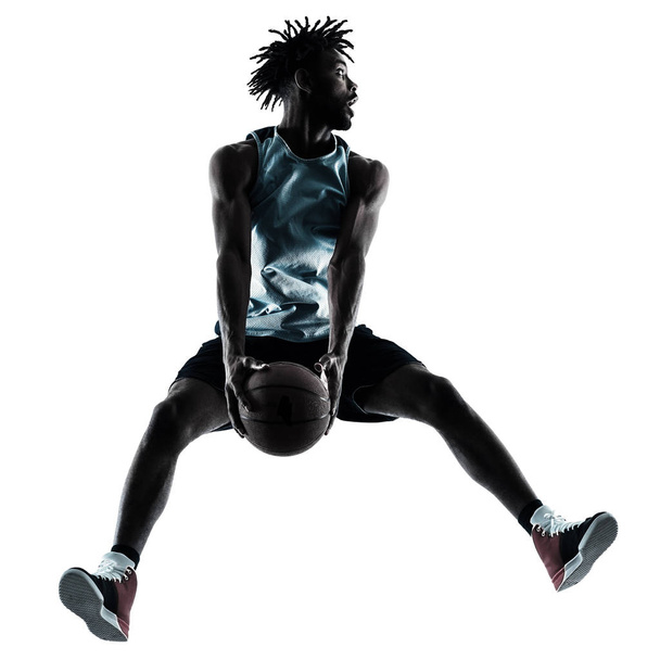 basketball player man isolated silhouette shadow - Foto, Imagem