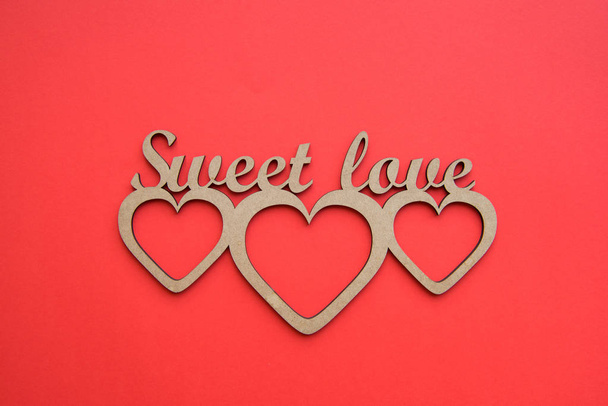 Hearts with Sweet love stencil - Foto, immagini