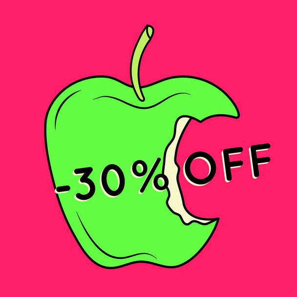 Summer sale background with apple. - Vector, Image