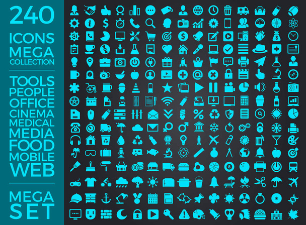 Set Of Icons, Quality Universal Pack, Big Icon Collection Vector Design Eps 10 - Vector, Image