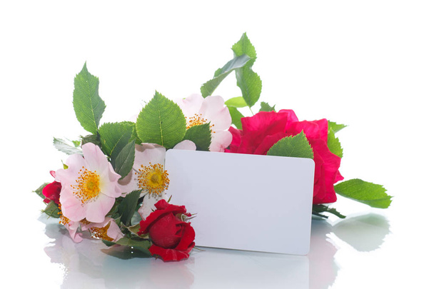 Bouquet di rosa selvatica e rossa
 - Foto, immagini