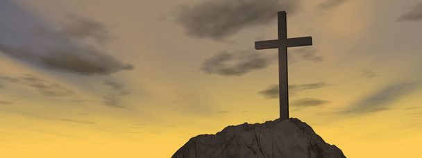 Концепция или концептуальная 3D иллюстрация христианский крест
 - Фото, изображение