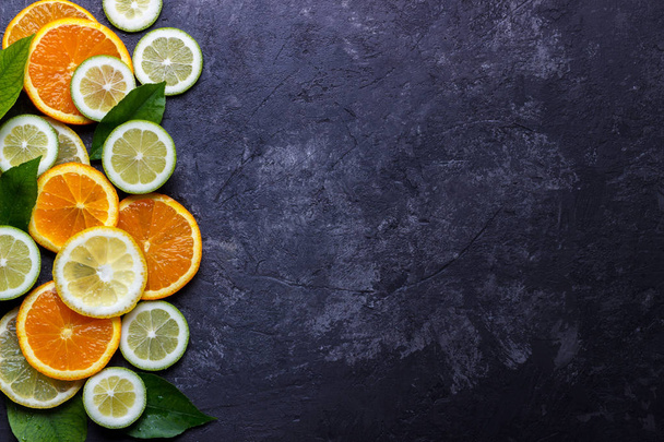 citron, limeta a oranžové - Fotografie, Obrázek
