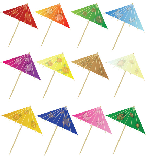 Set de paraguas de cóctel
 - Vector, imagen