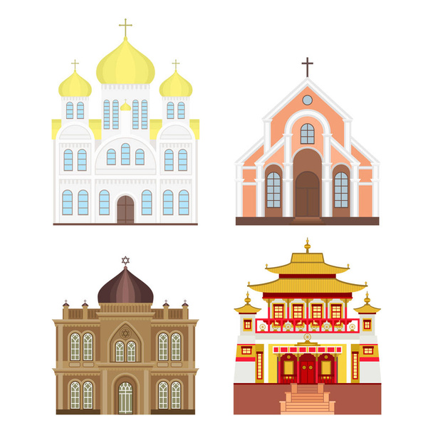 Кафедральный собор храм традиционного здания ориентир туризма векторная иллюстрация
 - Вектор,изображение