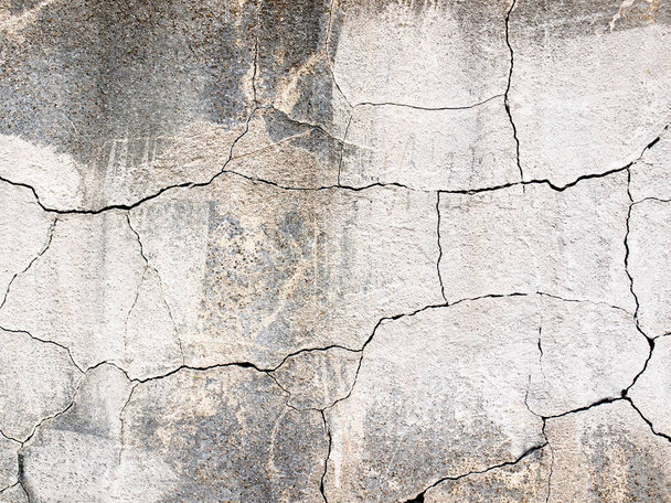 textuur grijze muur beschadigd, cement achtergrond - Foto, afbeelding