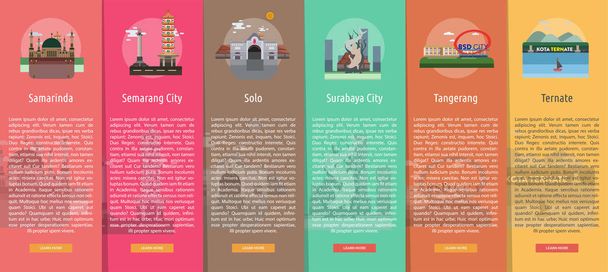 Město Indonésie vertikální Banner koncept - Vektor, obrázek