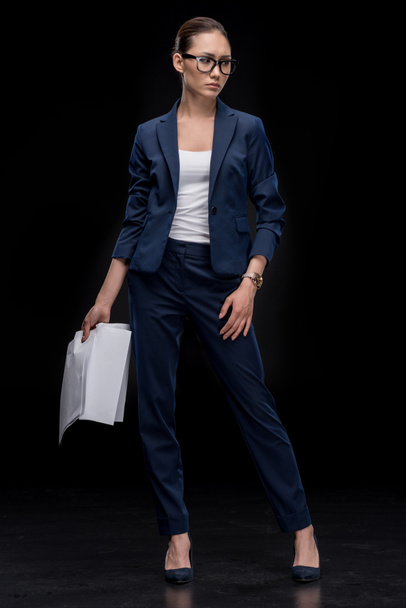 Businesswoman working with documents  - Фото, изображение