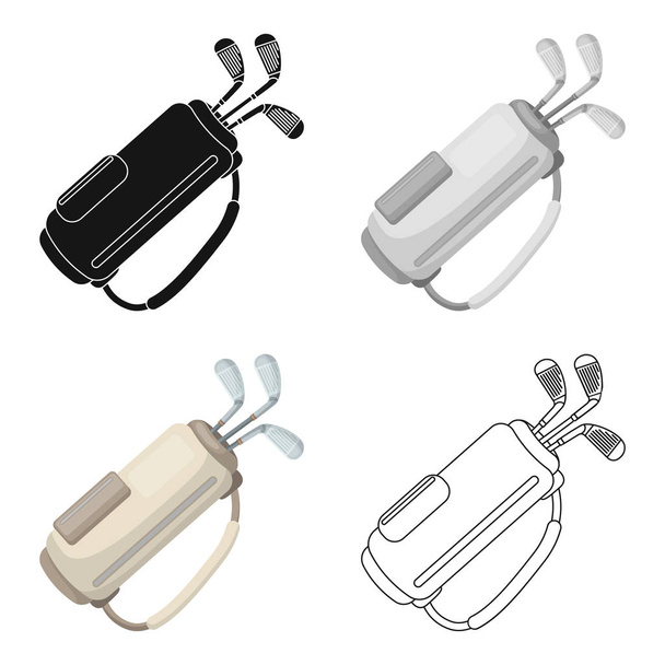 A bag with golf clubs.Golf club single icon in cartoon style vector symbol stock illustration web. - ベクター画像