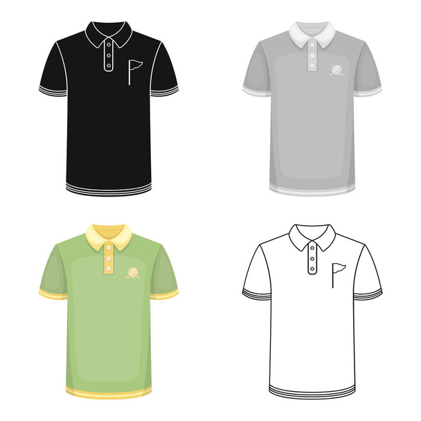 Camisa uniforme para golf.Golf club icono único en el estilo de dibujos animados vector símbolo stock ilustración web
. - Vector, Imagen