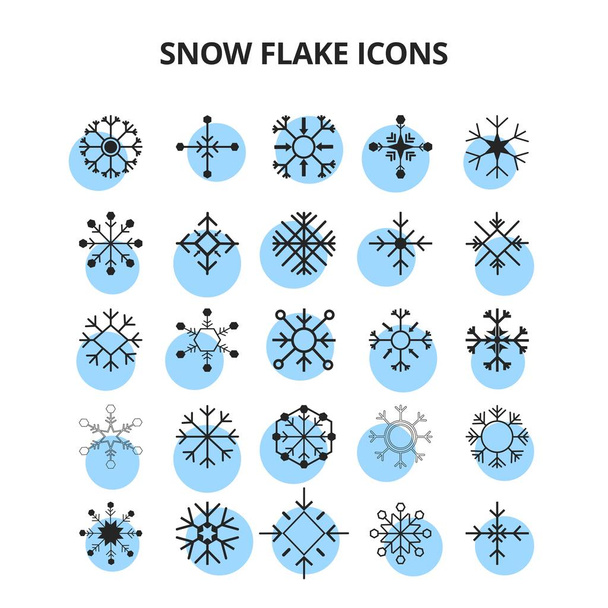 set of snowflake icons - ベクター画像