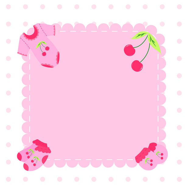 frame of childrens icons. Greeting card for baby - Vektor, Bild
