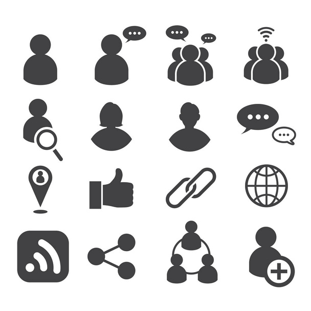 social icons set. vector illustration. communication and social network design concept. - Vecteur, image