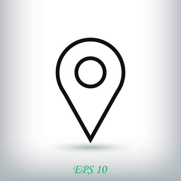 mapa puntero icono plano  - Vector, Imagen