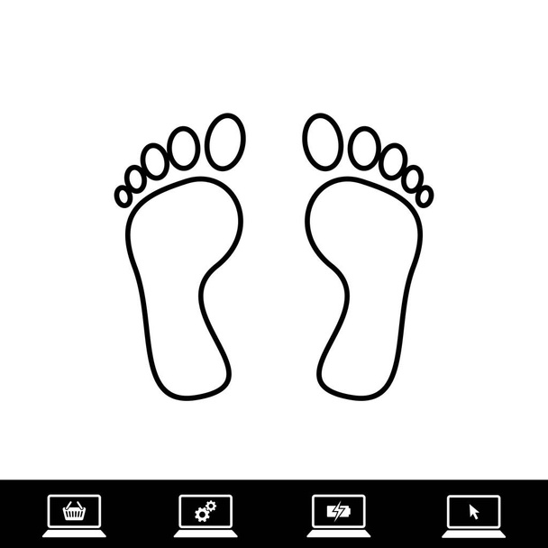 voeten pictogram vector  - Vector, afbeelding