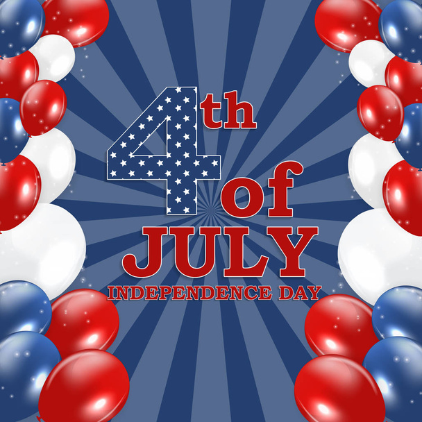 Τέταρτο του Ιουλίου, ημέρα της ανεξαρτησίας των Ηνωμένων Πολιτειών. Ευτυχισμένος Bir - Διάνυσμα, εικόνα