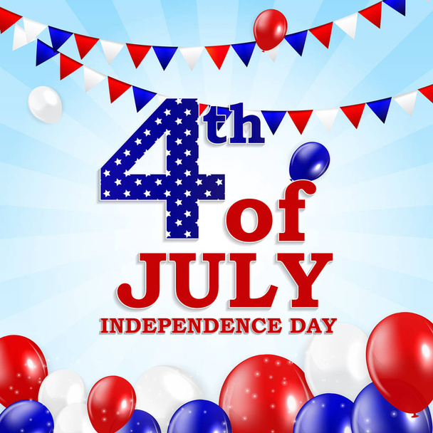 Fourth of July, Independence day of the United States. Happy Bir - Vector, Image