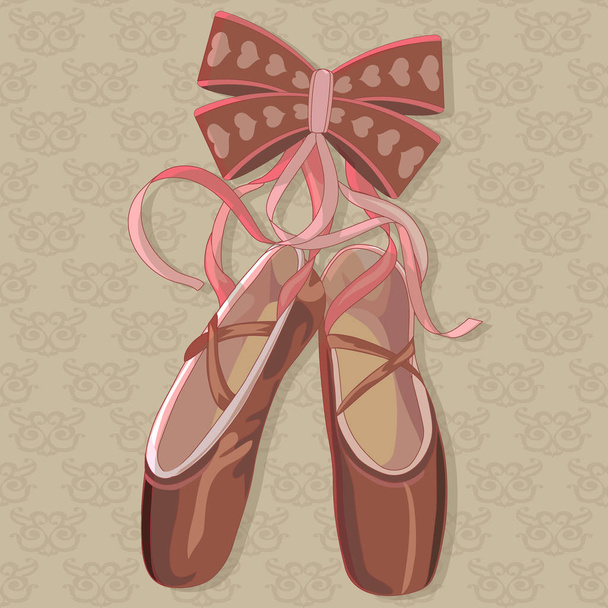 Ilustración vectorial colgando puntas de ballet rosa
. - Vector, Imagen