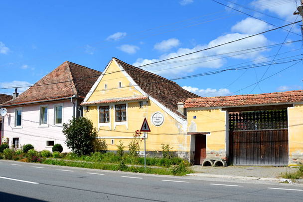  Köyün Viscri, Transilvanya tipik evleri. - Fotoğraf, Görsel