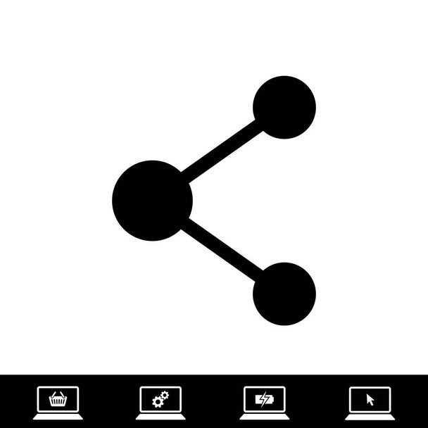 Поділитися чорною солідною піктограмою соціального символу
 - Вектор, зображення