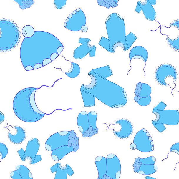 seamless pattern with childrens clothes. Baby Wallpapers - Vector, Imagen