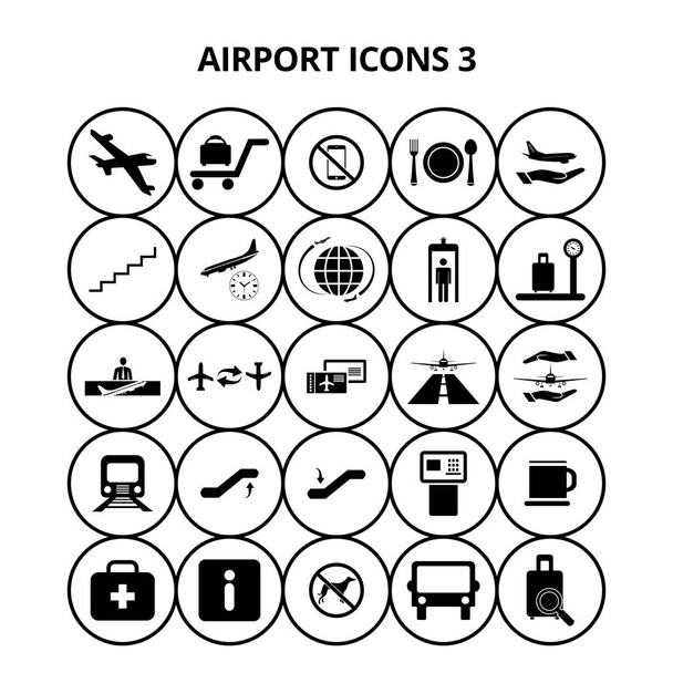 空港のアイコンを設定 - ベクター画像