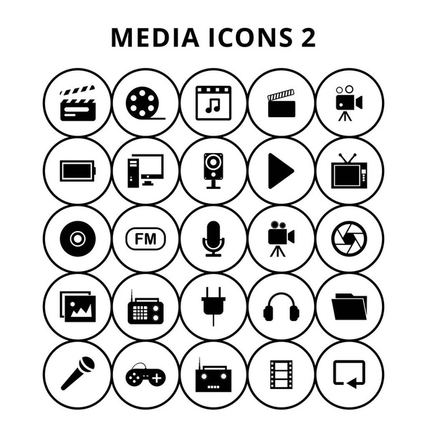 set of media icons - Вектор, зображення