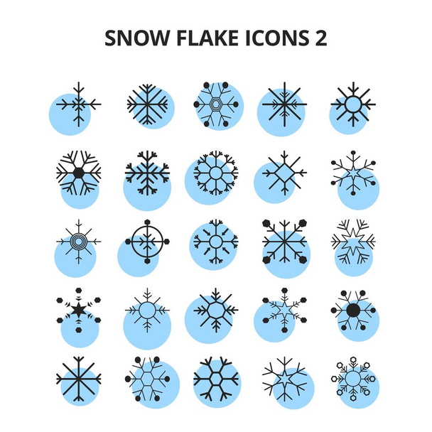 set of snowflake icons - Vector, afbeelding