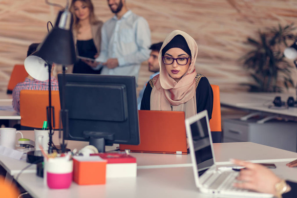 Arabic businesswoman working in office. - Photo, Image