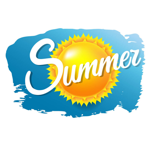 word Summer on blue background - Vector, Image