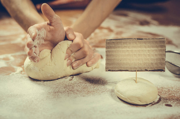 woman pressing dough  - Photo, Image