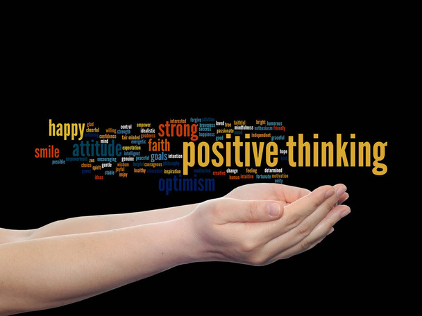 positive thinking word cloud  - Photo, Image