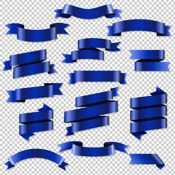 Blue Web Ribbons Set - Wektor, obraz