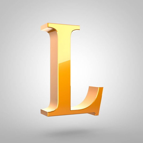 Gold letter L uppercase  - Photo, Image