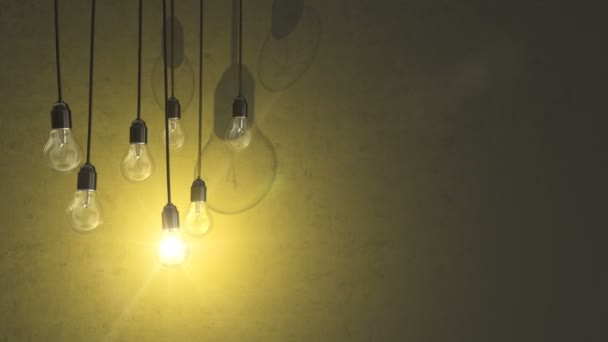  light bulbs hanging over concrete - Materiał filmowy, wideo