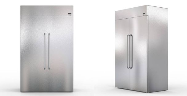 fridge with side by side doors - Photo, Image