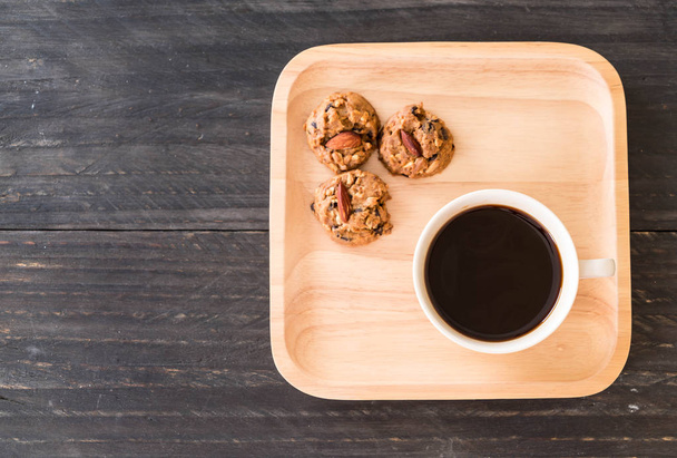 black coffee with cookies  - Φωτογραφία, εικόνα