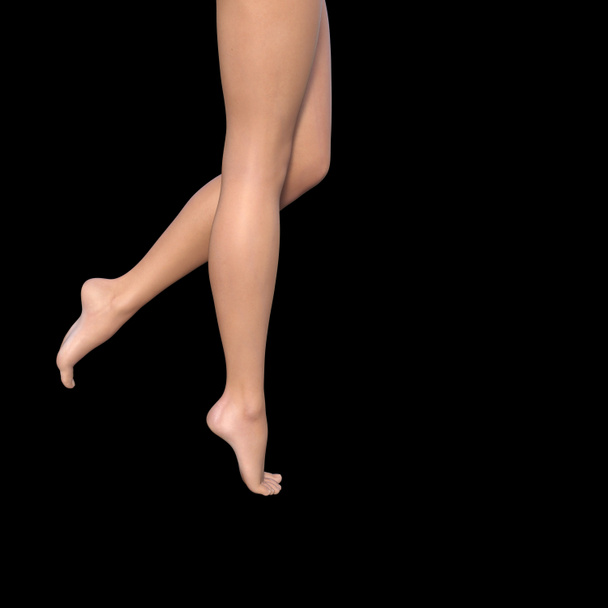 schlanke barfüßige weibliche Beine - Foto, Bild