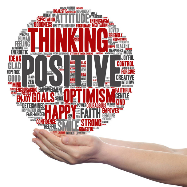 positive thinking word cloud  - Photo, Image