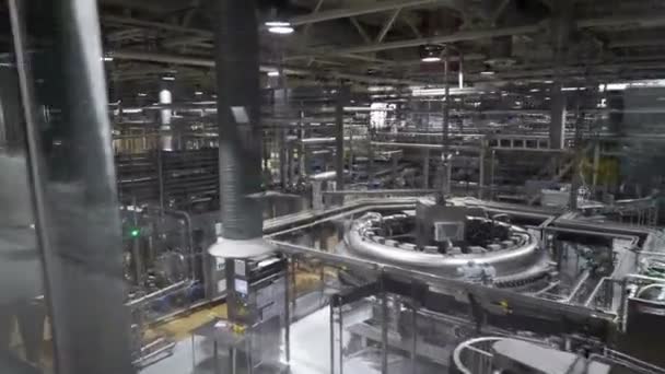 Modern conveyor for water bottling machine  - Footage, Video
